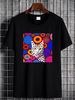 Cat T Shirt Abstract Cool Art Feline DreamCat Psychedelic Polka Dot Crazy Casual Stretched Summer Versatile Stylish Top For Everyday Wear_viptrois.com