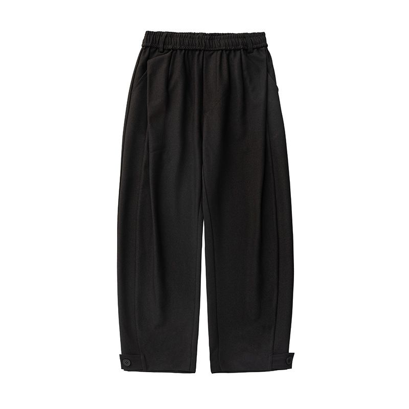 Men's Clothing Three Dimensional Pleated Design Casual Pants Drape All Match Trousers Retro Loose Side Split Trousers_viptrois.com