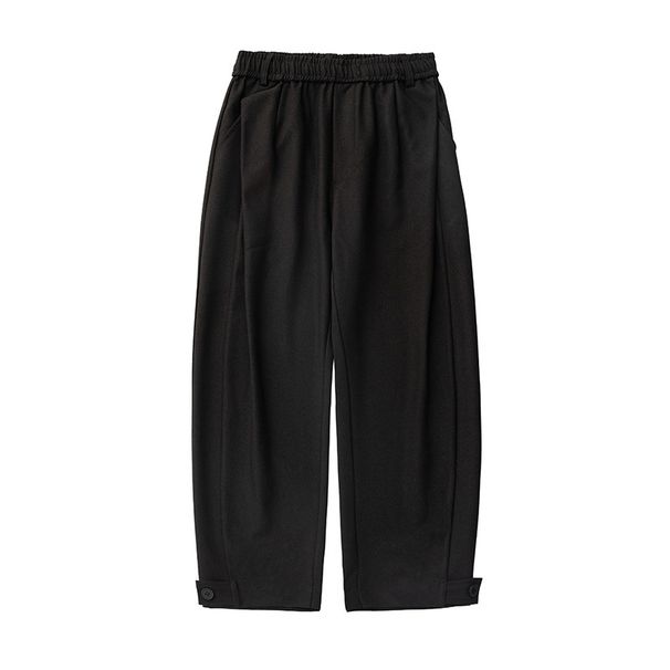 Men's Clothing Three Dimensional Pleated Design Casual Pants Drape All Match Trousers Retro Loose Side Split Trousers_viptrois.com