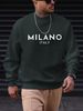 Men's MILANO Casual Sweatshirt Soft Polyester Long Sleeves Crew Neck_viptrois.com