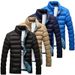 Slim-Fit Quilted Jacket For Men – Korean Style Zip-Up Winter Coat With Stand Collar (M-6XL) – Lightweight Poly-Cotton Blend Youth Outerwear_viptrois.com