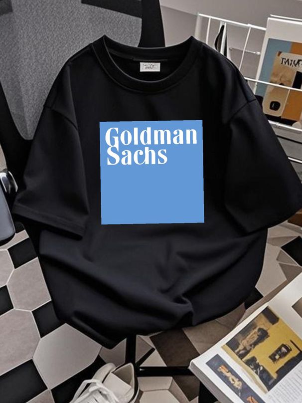 Gold Sachs Logo T Shirt USA Size S XXL Breathable Stretched Unisex Stylish Streetwear Graphic Top For Everyday Wear Soft Homme Versatile Fashion_viptrois.com