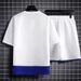 Men's Clothing Summer Waffle Sports Suit Thin And Loose Fitting Casual Short Sleeved Shorts Two Piece Suit_viptrois.com