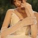 Unisex Wedding gloves Bridal wedding dress Long fingerless pearl gauze gloves White gauze luxury cutout dot drill accessories_viptrois.com