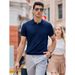 Men's Clothing Polo Shirt V Neck Short Sleeved Knitted Sweater Men's Seagull Collar Summer Ice Silk_viptrois.com