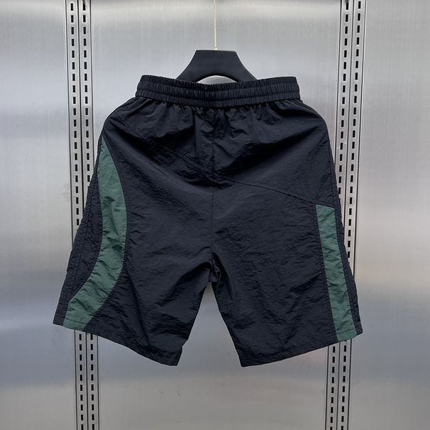 Men's Summer Thin Loose Straight Leg Shorts Korean Style Trendy Striped Quick Dry Sports Casual Five Point Pants_viptrois.com