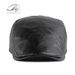PU Korean Style Beret Men's Forward Cap British Women's Spring Autumn Winter Duckbill Leather Hat Trendy_viptrois.com