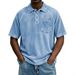 Men's Clothing Button Down Collar Casual Corduroy Men's Corduroy Short Sleeve Button-Up Shirt - Relaxed Fit, Breathable Polyester, 10 Colors (S-4XL)_viptrois.com