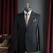 "Men's Premium Navy Blue Double-Breasted Suit Set - Wrinkle-Resistant Wedding & Business Outfit With Subtle Pinstripes"_viptrois.com