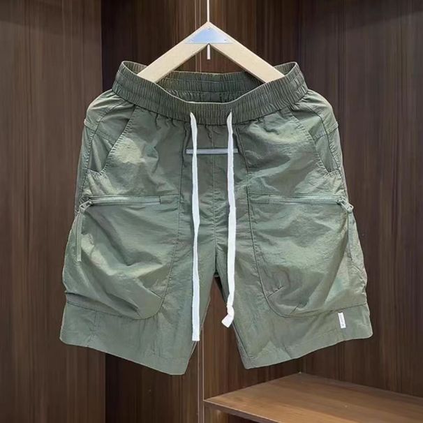 Men's Clothing Summer New Men's Quick Drying Pocket Zipper Cargo Shorts Versatile Loose Couple Thin Section Trousers_viptrois.com