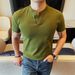 Summer Short Sleeved For Men 2025 New Trendy Brand Thin Breathable Korean Solid Color V-neck Slimming T-shirt Top_viptrois.com
