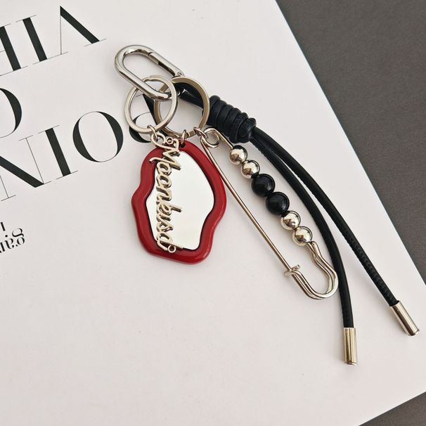 Bag Pendant Irregular-shaped High-end Metal Bag Pendant, Makeup Mirror Leather Rope, Couple Keychain_viptrois.com
