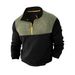 Spring And Autumn New Men's T Shirt Sweater Casual Sports Colorblock Long Sleeve Turtleneck Half Zipper Top_viptrois.com