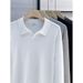 New Polo Shirt With Collar And Long Sleeves, Knitted Sweater, Men's Slim Fit_viptrois.com