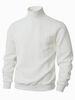 Men's Jacquard Knit Sweater – High-Neck Winter Pullover, Oversized Fit, Machine-Washable Polyester (White/Light Gray/Black/Orange/ S-XXXL)_viptrois.com