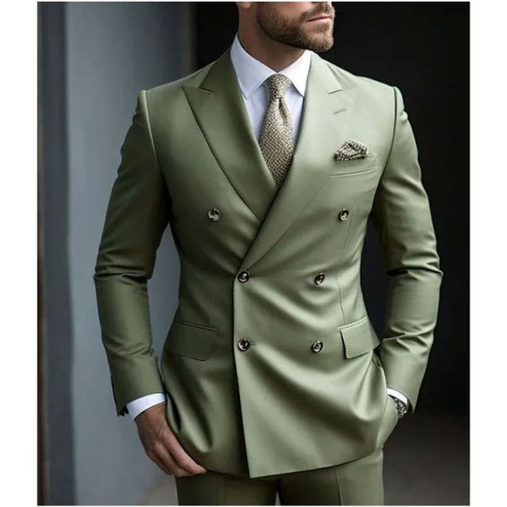 Men's Clothing Suit Men's Suit Two Piece Suit Slim Fit Business Groomsmen Casual Suit_viptrois.com