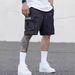 Men's Straight Fit Cargo Shorts – Breathable Polyester Summer Casual Shorts With Multiple Pockets (Black, Drawstring Waist)_viptrois.com