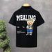 Men's Clothing Bear Short-sleeved T-shirt For Men's Youth Casual Trend 2024 Summer Korean Version Slim POLO Half-sleeved Men_viptrois.com