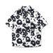 Men's Clothing Ins Trendy Niche Flower Shirt Lapel Short Sleeved Men's Spring And Summer Youth Retro Shirt_viptrois.com