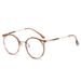 New Korean Version No-Makeup Playful Blue Light Blocking Metal Fashion Large Frame Round Style Non-Prescription_viptrois.com