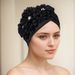 Muslim hat Ladies fashion elegant side three small flower watermelon hat ethnic headscarf hat_viptrois.com