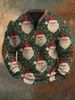 Pure European And American Cross-Border Independent Station 3D Digital Print Santa Claus Men's Zipper Crew Neck Autumn_viptrois.com