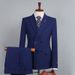 Men's Slim Fit Wedding Suit – Single/Double-Breasted Blue Groom Suit With Vest & Trousers_viptrois.com