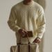 Men's Clothing Texture Sweater Base Knitwear Men's Cable Knit Sweater Autumn New Arrival Classic Preppy Style Casual Pullover For Everyday Wear_viptrois.com