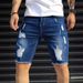 Men's Clothing Men's Five Point Denim Casual Short Ripped Slim Summer Shorts_viptrois.com