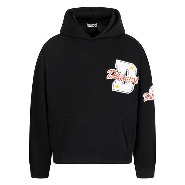 Heavy Embroidery Baseball Letter Hoodie Loose Fit Men's Autumn Winter Trendy Brand Vibe Sports Pullover_viptrois.com