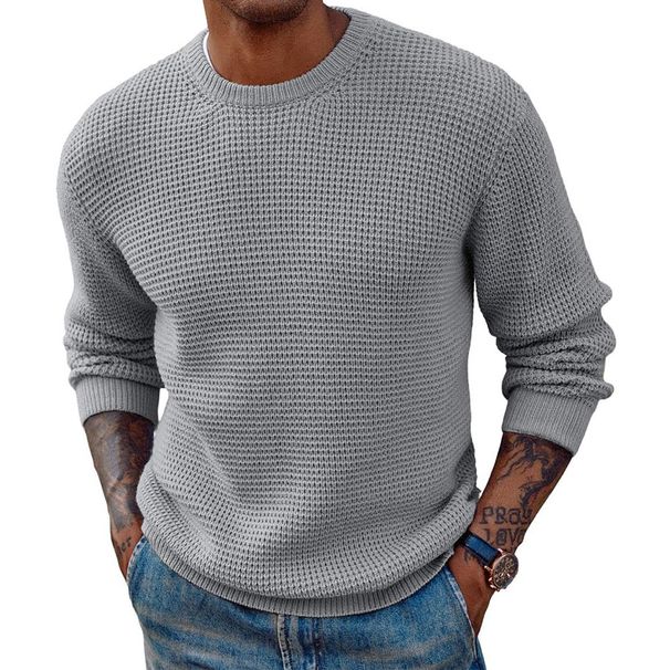 Men's British-Style Knit Sweater – Premium Acrylic Crewneck Pullover With Ribbed Hem (S-3XL, 6 Colors) | Relaxed Fit Long Sleeve Casual Top_viptrois.com