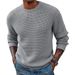 Men's British-Style Knit Sweater – Premium Acrylic Crewneck Pullover With Ribbed Hem (S-3XL, 6 Colors) | Relaxed Fit Long Sleeve Casual Top_viptrois.com