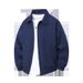 Men’s Waterproof Windbreaker Jacket – Lightweight Polyester, Stand Collar & Zippered Pockets (Black, Navy, Light Gray, All-Season Urban Wear)_viptrois.com
