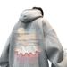 Pure Apricot Oversize Sweatshirt For Men, Spring And Autumn American Retro Trendy Brand Printed Hoodie, Loose Fit Hooded_viptrois.com
