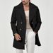 2025 Men's Autumn Winter New Style Lapel Double-Breasted Slim Fit Jacket Trench Coat_viptrois.com