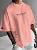 Men's Clothing Trendy Hip Hop High Street Loose Round Neck Short Sleeved Letter Printed T Shirt Tops_viptrois.com
