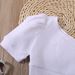Baby Clothing Kids and girls pit strip solid color short-sleeved top printed denim open-pocket shorts_viptrois.com