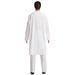 Traditional Thobe Set - Long Sleeve Button-Up Kaftan With Classic Collar, Comfortable Polyester Blend For Men_viptrois.com