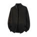 Men's Zip-Up Knit Sweater – Oversized High-Neck Pullover With Stretch Fabric (Machine Washable, Winter Casual Wear)_viptrois.com