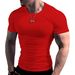 Men's Crew Neck Casual Muscle T-Shirt Short Sleeve Solid Gym T-Shirt Slim Fit Lightweight T-Shirts_viptrois.com
