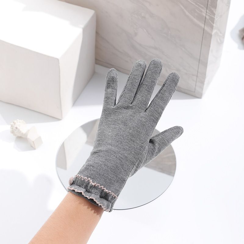 Fashion elegant simple winter warm ladies gloves thin section comfort plus fleece winter driving and riding touch screen gloves_viptrois.com