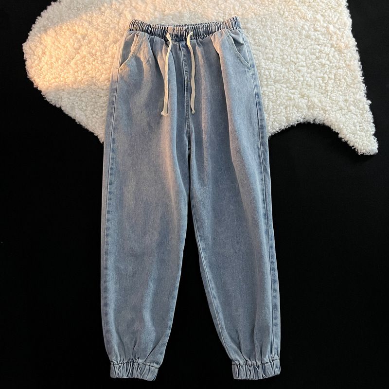 Men's Clothing Style Trendy Japanese Loose Straight Leg Harem Nine Point Casual Pants_viptrois.com