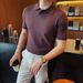 Summer Business Casual Men's Short Sleeved Polo Shirt with Collar High Quality Breathable Knitwear_viptrois.com