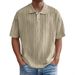Men's Clothing Spring And Summer Loose Texture Polo Shirt Retro Lapel T Shirt Breathable Men's Short Sleeved Shirt_viptrois.com