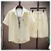 Men's New Short Sleeved Thin Handsome Sportswear Retro Trend Fashion Sports Suit_viptrois.com