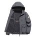 Men's Clothing Lightweight Hooded Jacket - Windproof Casual Coat With Fleece Lining, Multi-Pocket Design, Slim Fit For Spring & Autumn_viptrois.com