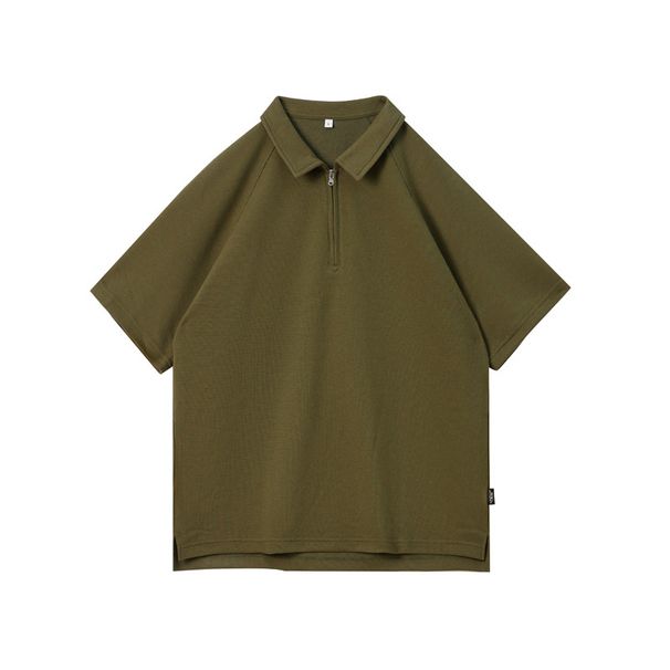 Men's Clothing Pique Cotton Polo Shirt Short Sleeve Summer New Style Lapel Paul Half Zipper T Shirt_viptrois.com