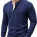 Men's Performance Henley T-Shirt – Moisture-Wicking Polyester, Breathable Long Sleeve, Athletic & Casual Fit – S-XXXL_viptrois.com