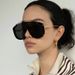 Large Frame One Piece Sunglasses Metal High End Ins Sunglasses Personality Outdoor Net Celebrity Sunglasses_viptrois.com