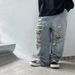 Children's Jeans 2024 Spring Boys' Pants Ripped All Match Trousers Boys Korean Style Fashionable Pants_viptrois.com